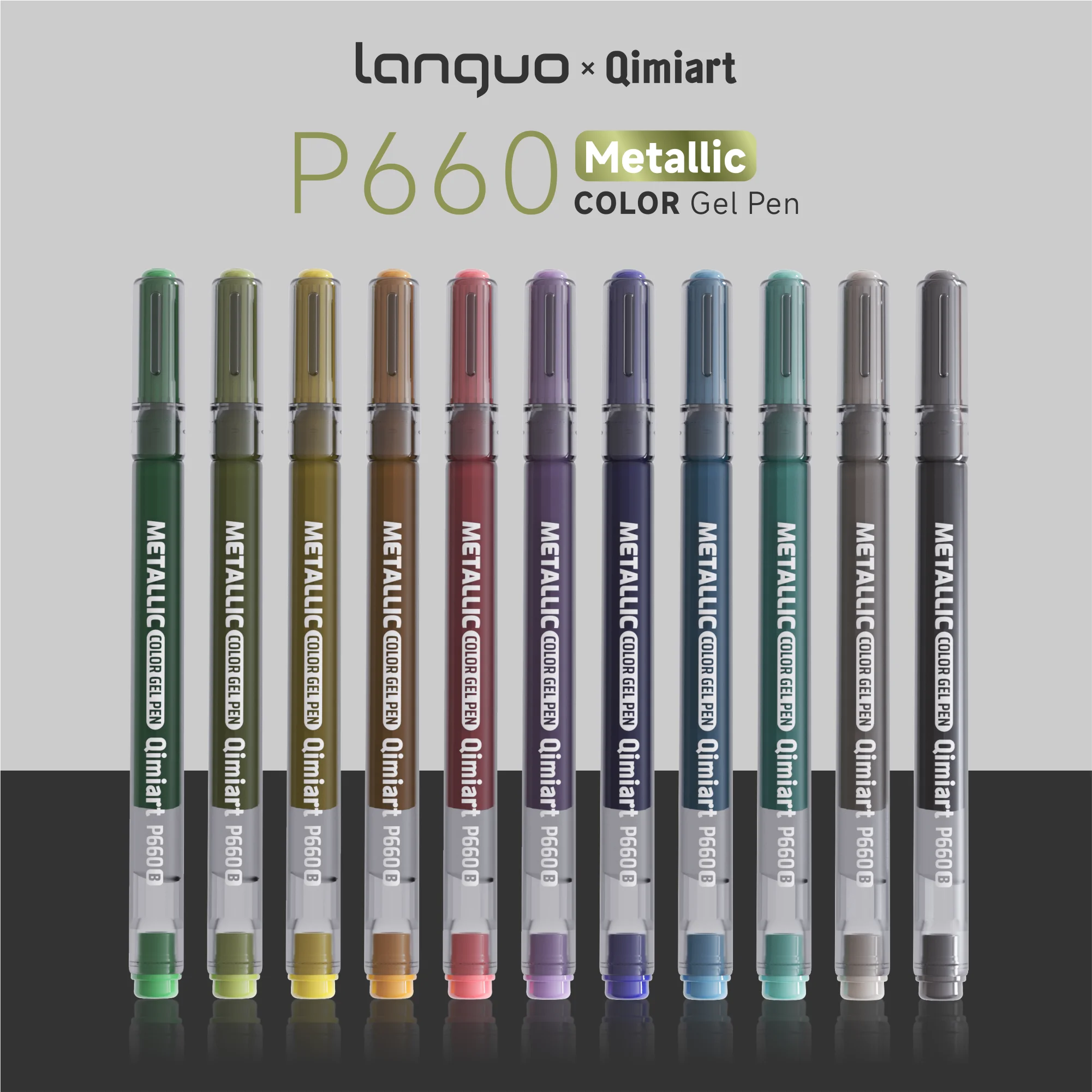 LANGUO 48 Colors Metallic Colorful Gel Pen Student Writing Marker DIY Graffiti Painting Drawing Handbook Pens School New Colors